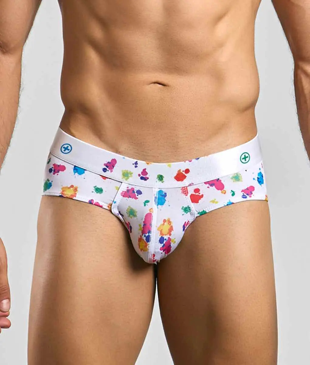 Malebasics New Hipster Brief White Splash Malebasics