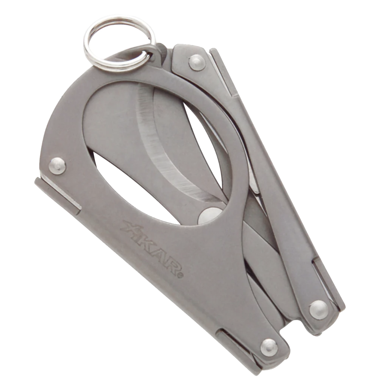 XIKAR® MTX Multi-tool Cigar Scissor Cutter with stainless steel foldable design and bead blast finish.