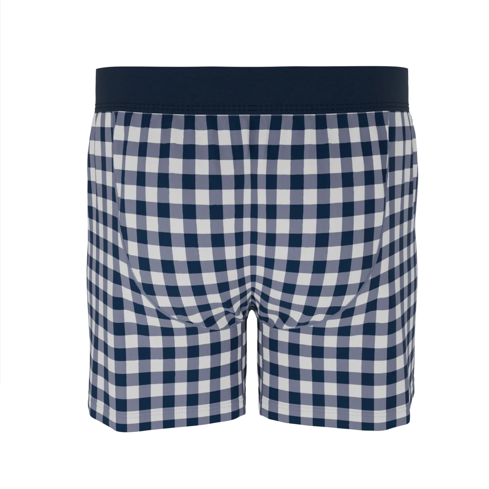 Shinesty Navy Gingham Boxers For Men Mad For Plaid Pattern Classic Fit Everyday Comfort - MENLL