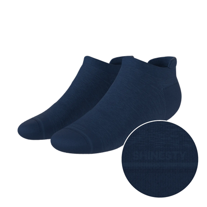 The Ocean Blue | Chambray Heather Heel Hammock™ Ankle Socks - MENLL