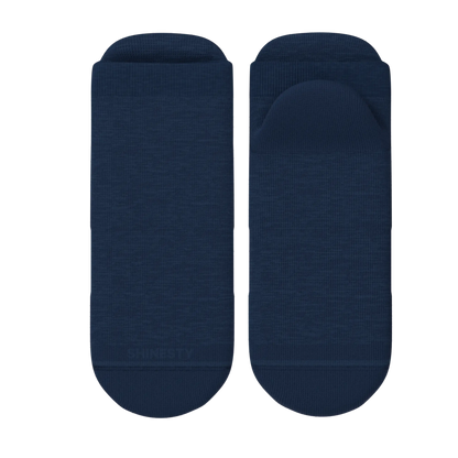 The Ocean Blue | Chambray Heather Heel Hammock™ Ankle Socks - MENLL