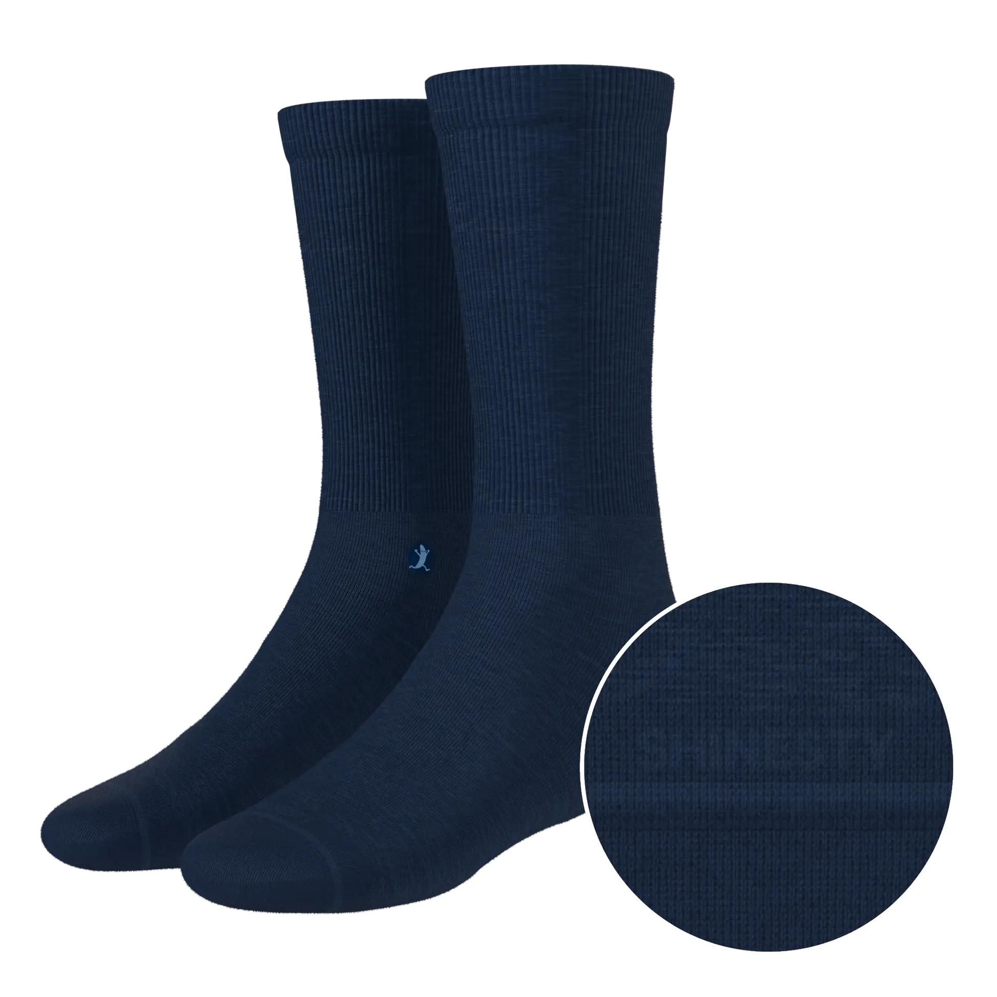 The Ocean Blue | Chambray Heather Heel Hammock™ Crew Socks - MENLL