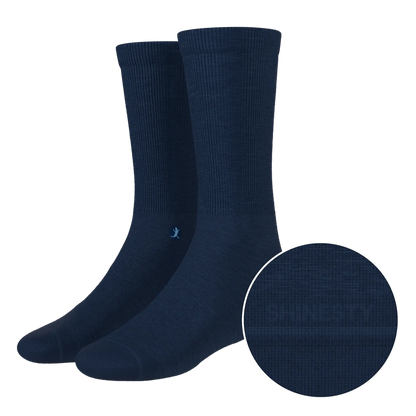The Ocean Blue | Chambray Heather Heel Hammock™ Crew Socks - MENLL