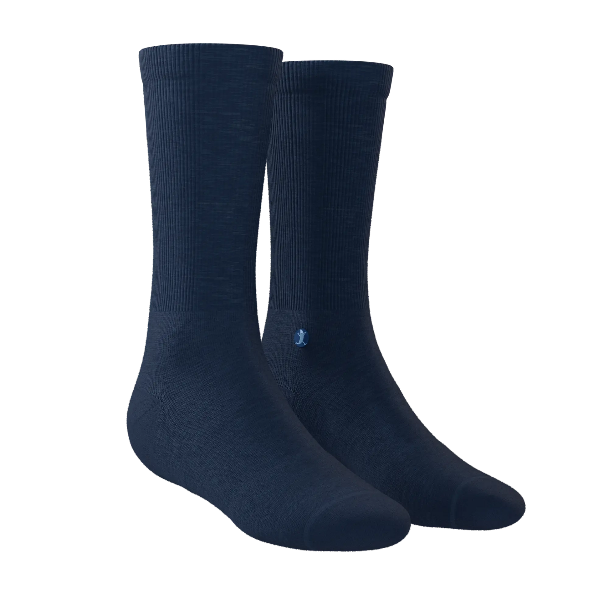 The Ocean Blue | Chambray Heather Heel Hammock™ Crew Socks - MENLL