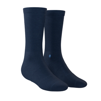 The Ocean Blue | Chambray Heather Heel Hammock™ Crew Socks - MENLL