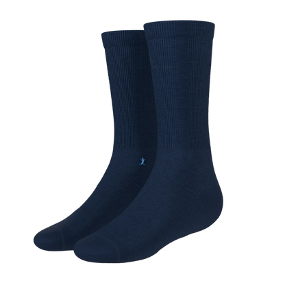 The Ocean Blue | Chambray Heather Heel Hammock™ Crew Socks - MENLL