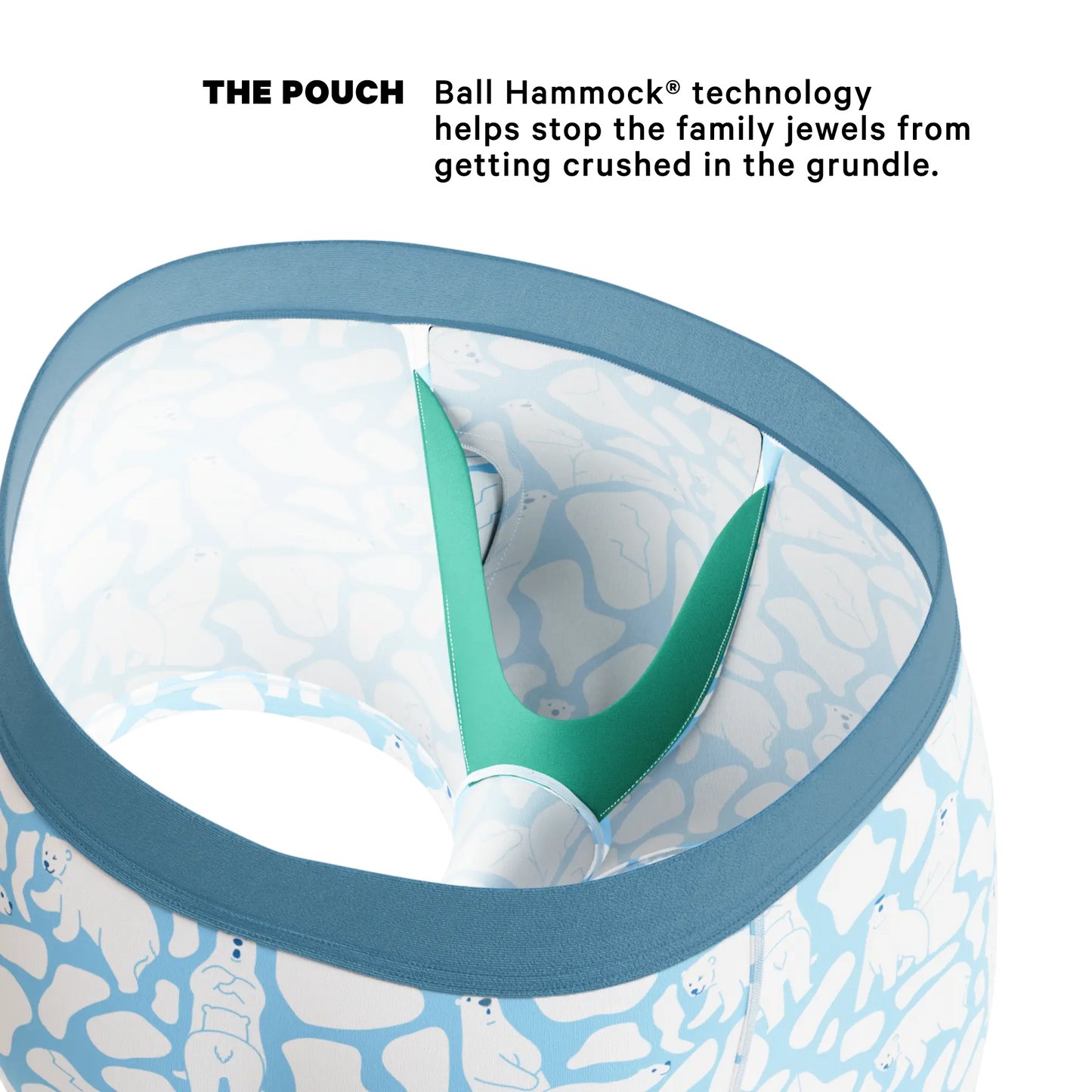 The Polar Polka | Polar Bear Scene Ball Hammock® Pouch Trunks Underwear Shinesty