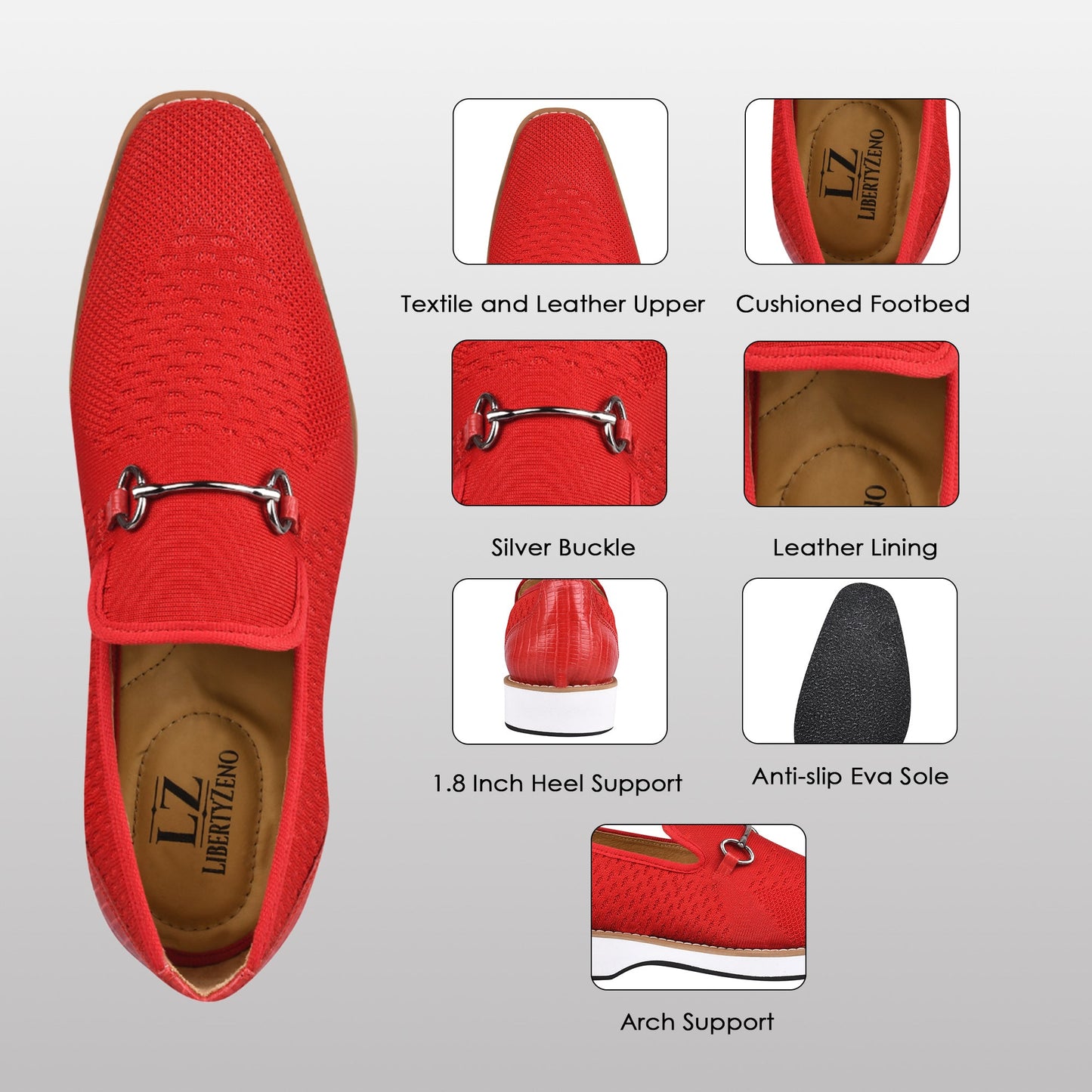 Accessories - Jack Mens Leather Textile Casual Loafers LIBERTYZENO