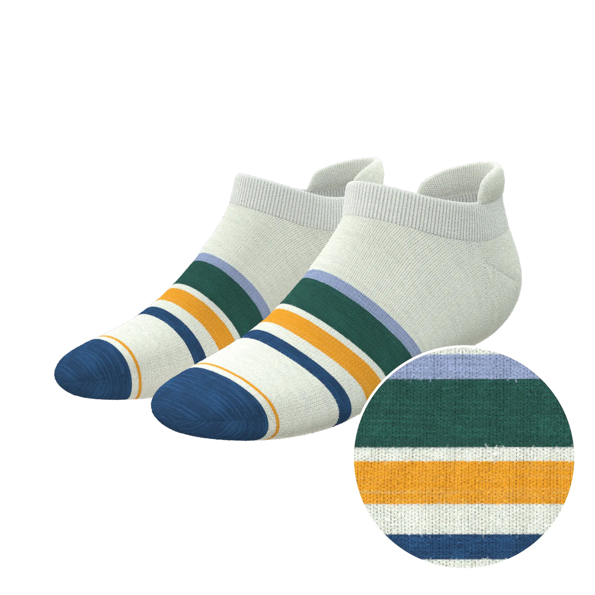 The Retro Actives | Retro Stripe Heel Hammock™ Ankle Socks - MENLL