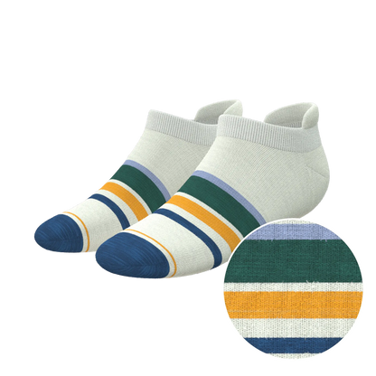 The Retro Actives | Retro Stripe Heel Hammock™ Ankle Socks - MENLL