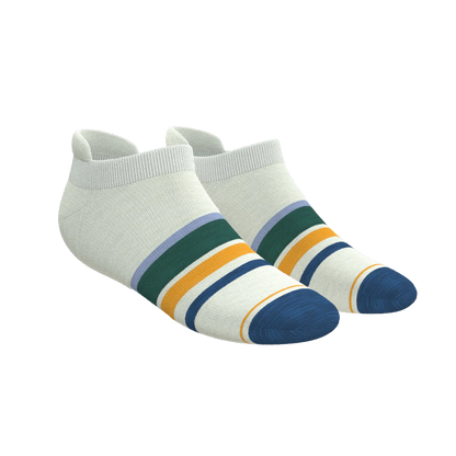 The Retro Actives | Retro Stripe Heel Hammock™ Ankle Socks - MENLL