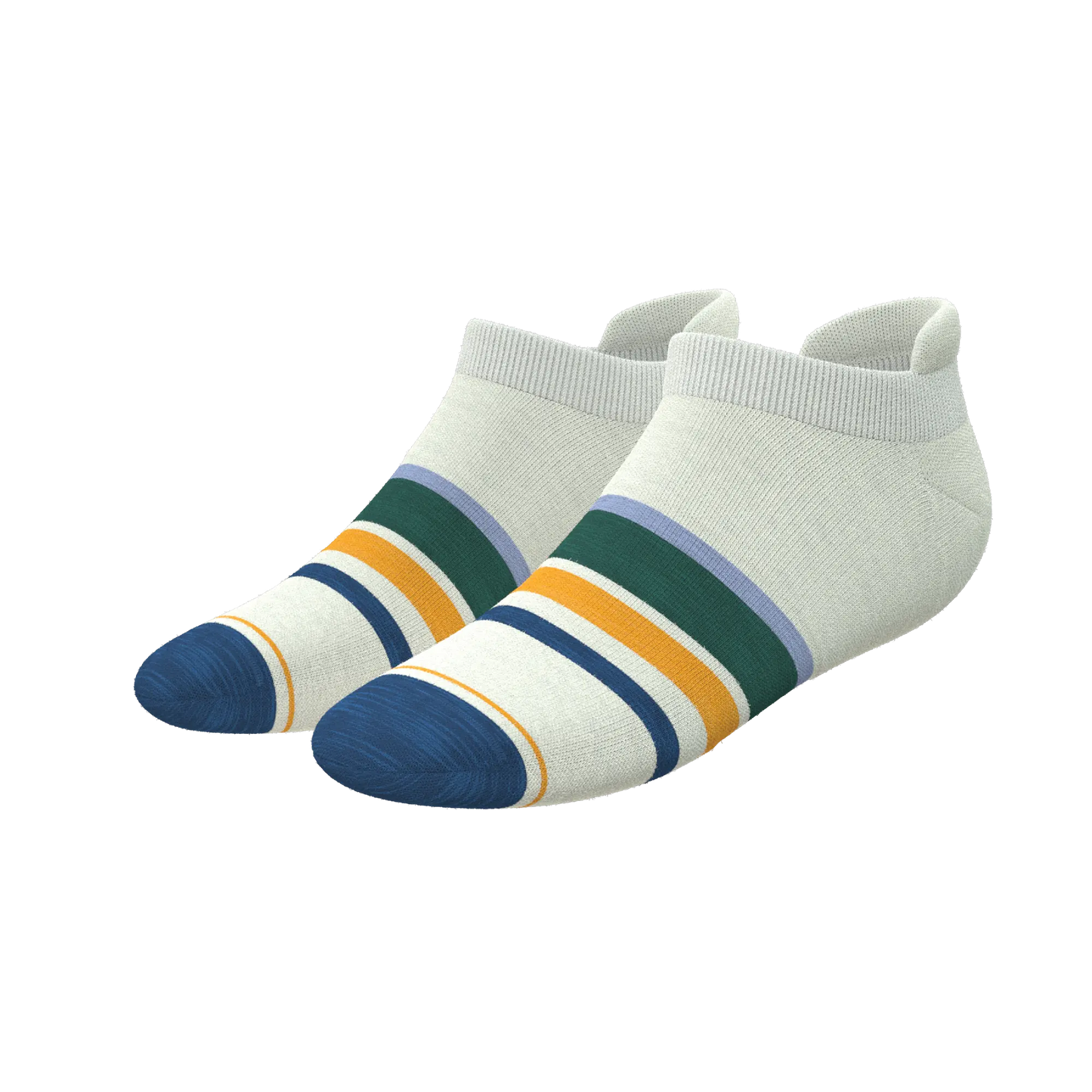 The Retro Actives | Retro Stripe Heel Hammock™ Ankle Socks - MENLL
