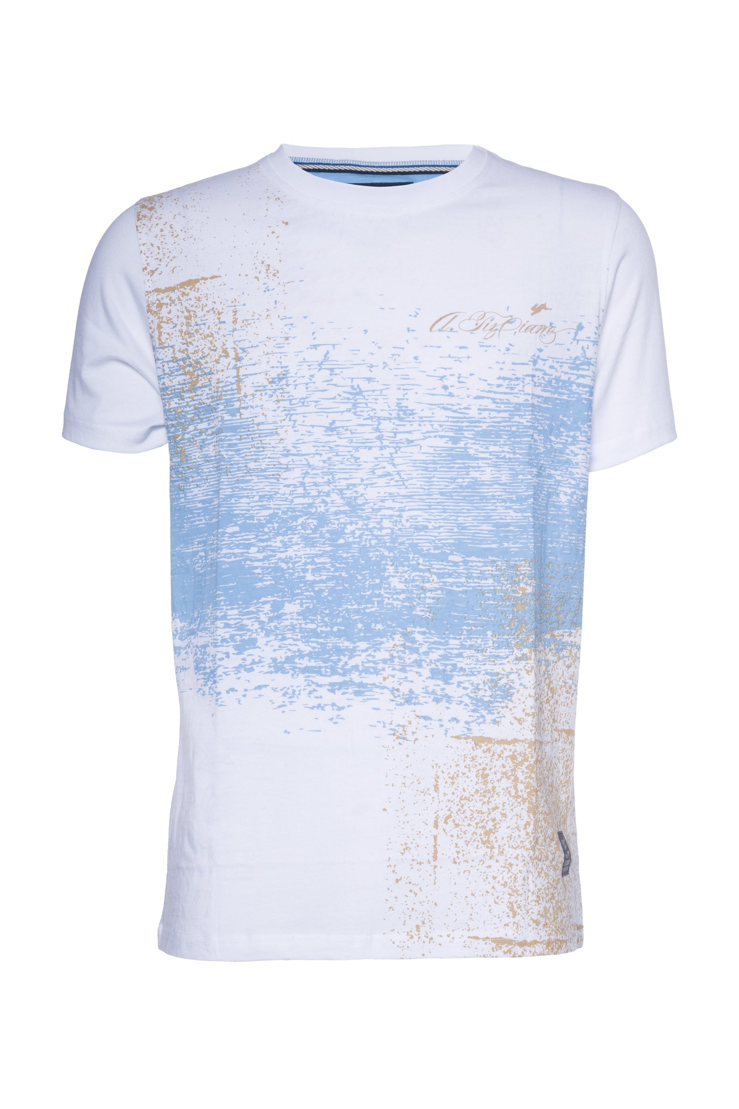 Reubin graphic print crew short sleeve cotton jersey knit shirt with signature Rabbit screen print.