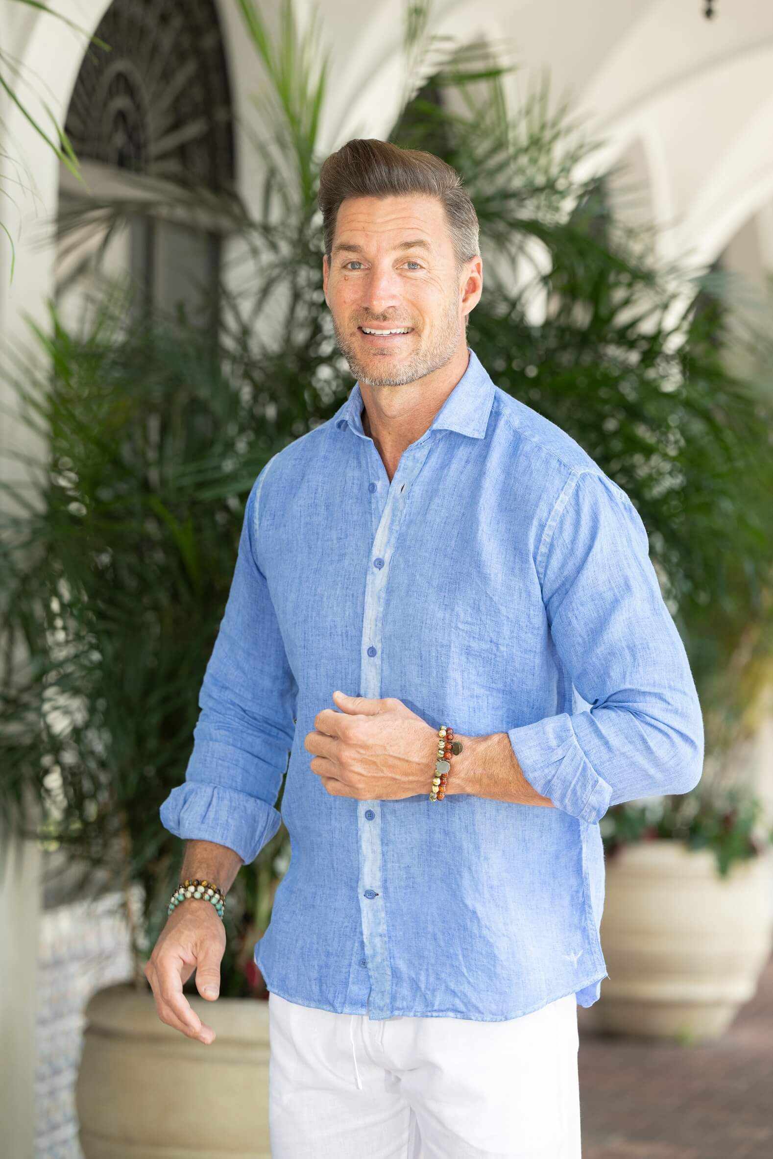 RICARDO LINEN SHIRT (White, Pink, Lavender, Light Blue) - MENLL