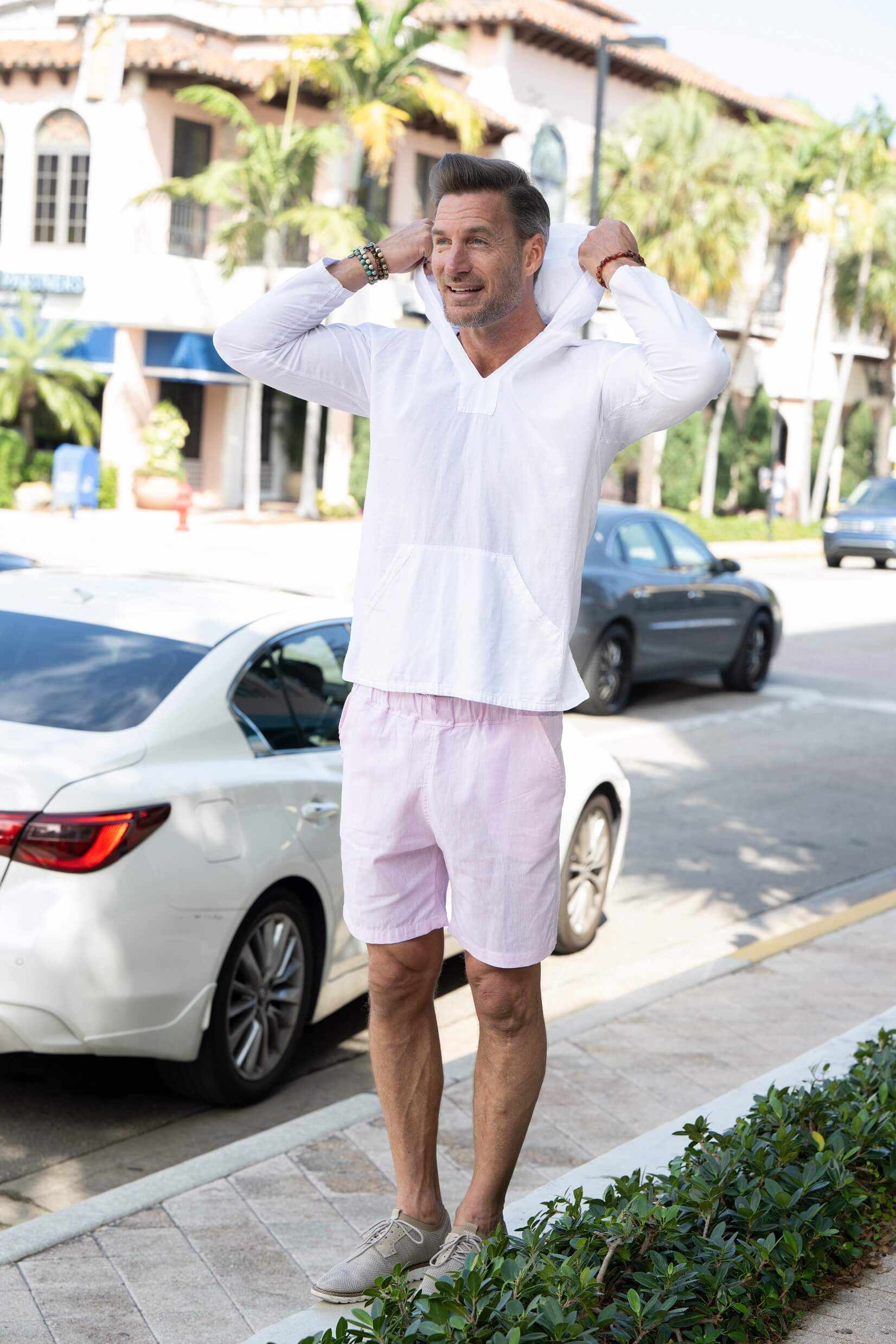RICO LINEN SHORT (White, Salt & Pepper, Pink, Light Bue) - MENLL