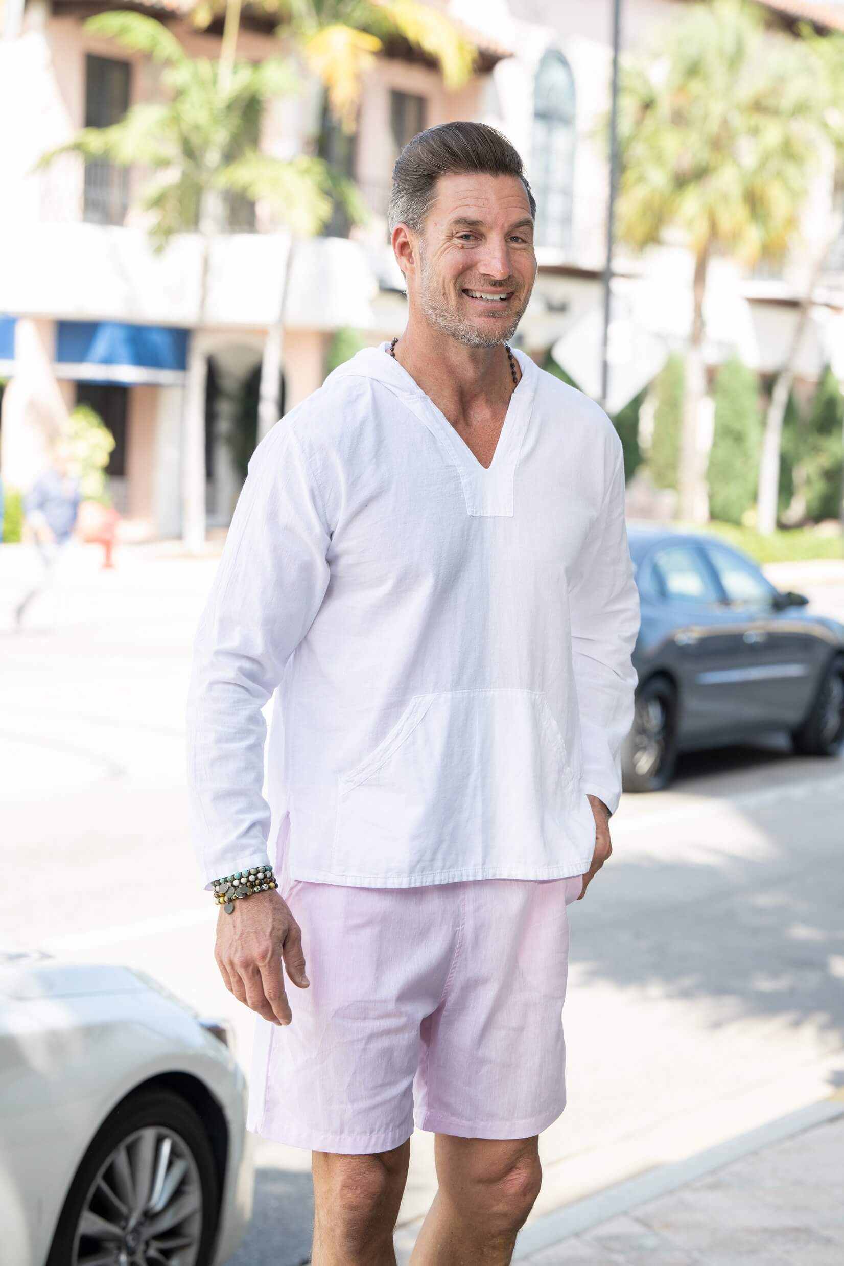 RICO LINEN SHORT (White, Salt & Pepper, Pink, Light Bue) - MENLL