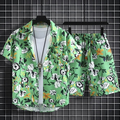 Floral Design men Beach short set - MENLL