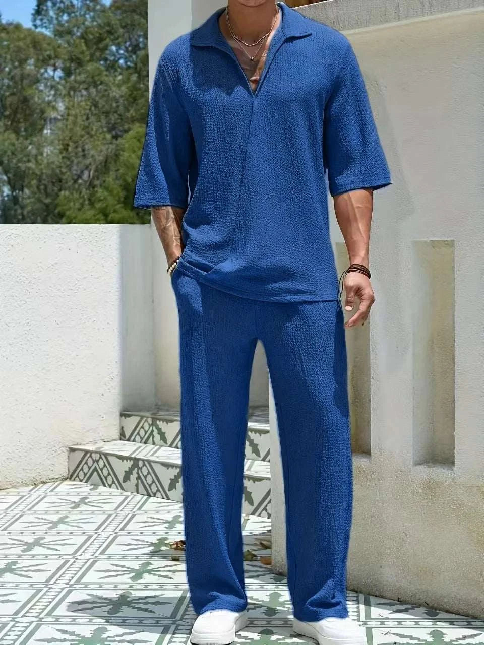 Vacation  Summer Men's retro casual pants set - MENLL