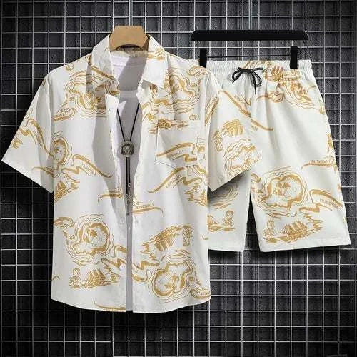 Floral Design men Beach short set - MENLL