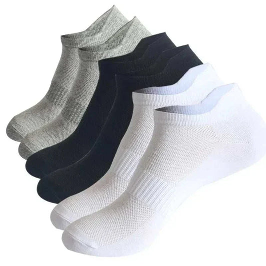 Stylish breathable cotton ankle socks pack with mesh design for sports and casual wear.