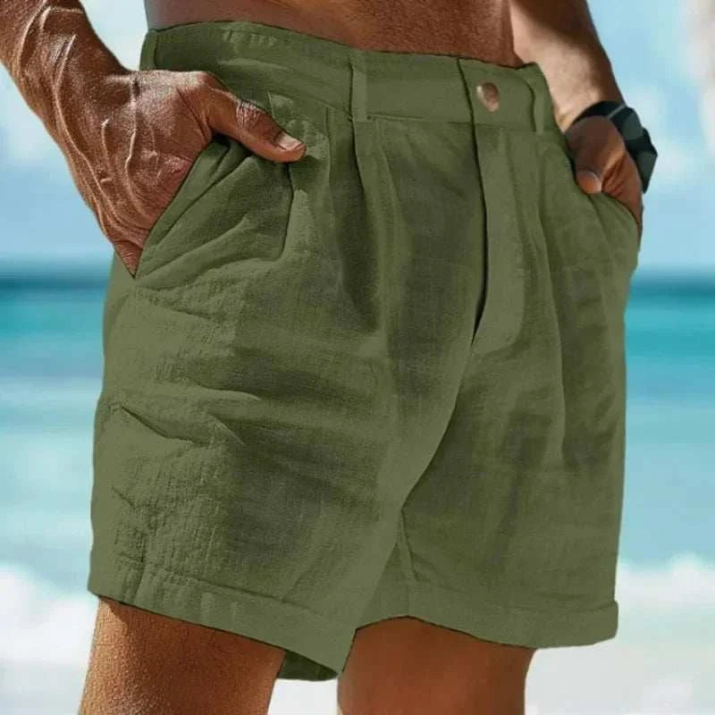 Beach Holiday Linen-cotton beach shorts - MENLL