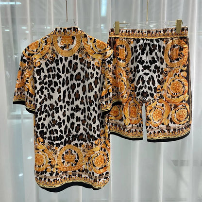 Vintage Luxury two piece beach shorts set