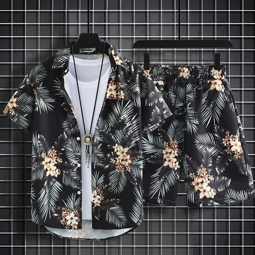 Floral Design men Beach short set - MENLL