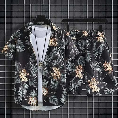 Floral Design men Beach short set - MENLL