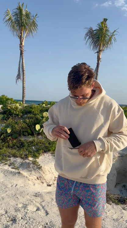 Zen Zip Essentials Hoodie-Cream chill life style
