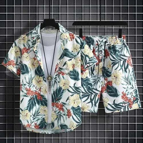 Floral Design men Beach short set - MENLL