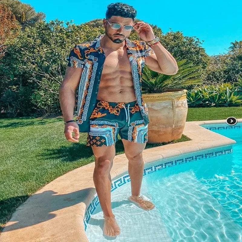 Designer style men two piece Beach set - MENLL
