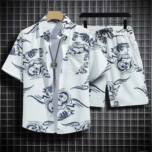 Floral Design men Beach short set - MENLL