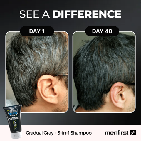 Menfirst Gradual Gray - 3-in-1 Shampoo - Darkening Formula - 1 Pack - Menfirst