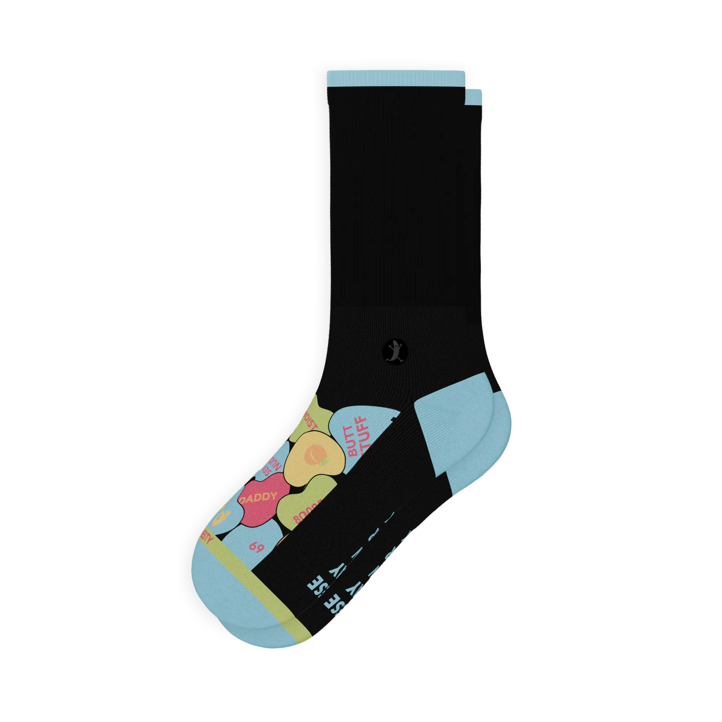 The Smooth Talker | Candy Hearts Heel Hammock™ Crew Socks Shinesty