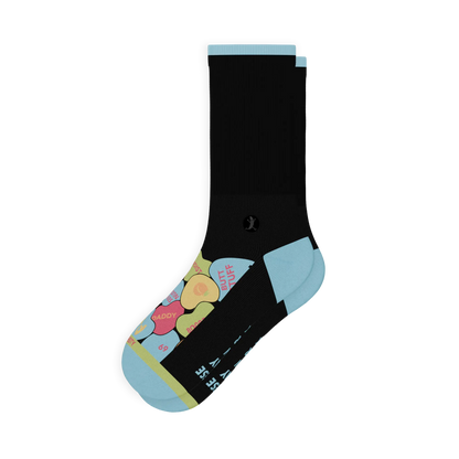 The Smooth Talker | Candy Hearts Heel Hammock™ Crew Socks Shinesty