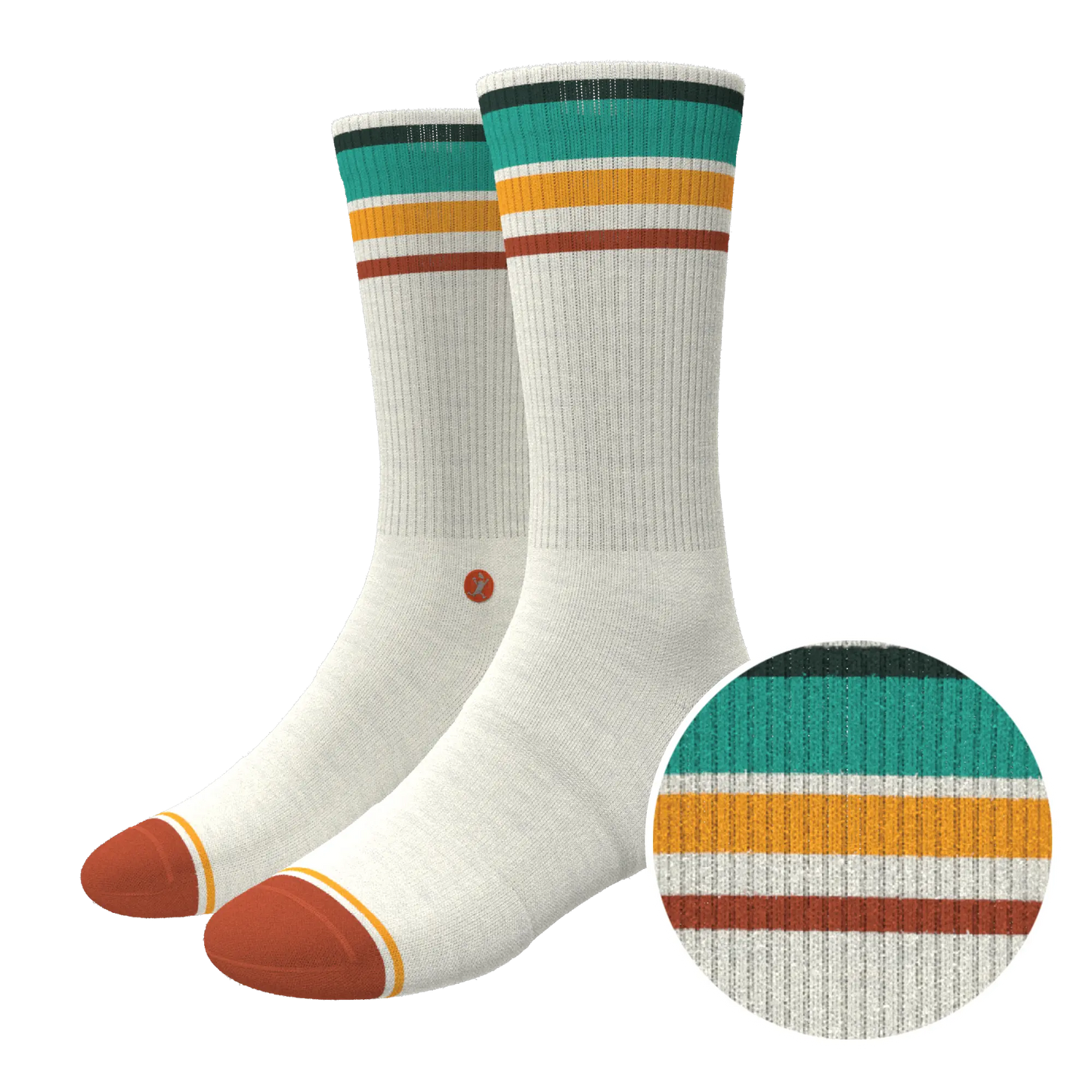 The Stellar | Retro Stripe Heel Hammock™ Crew Socks - MENLL