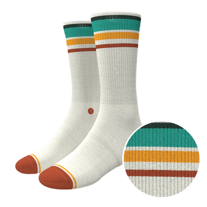The Stellar | Retro Stripe Heel Hammock™ Crew Socks - MENLL