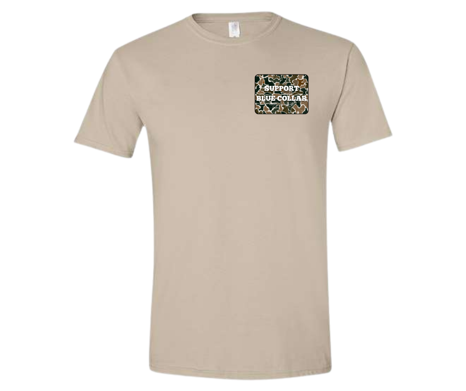 Support Blue Collar Tee - Retro Camo County Line Company