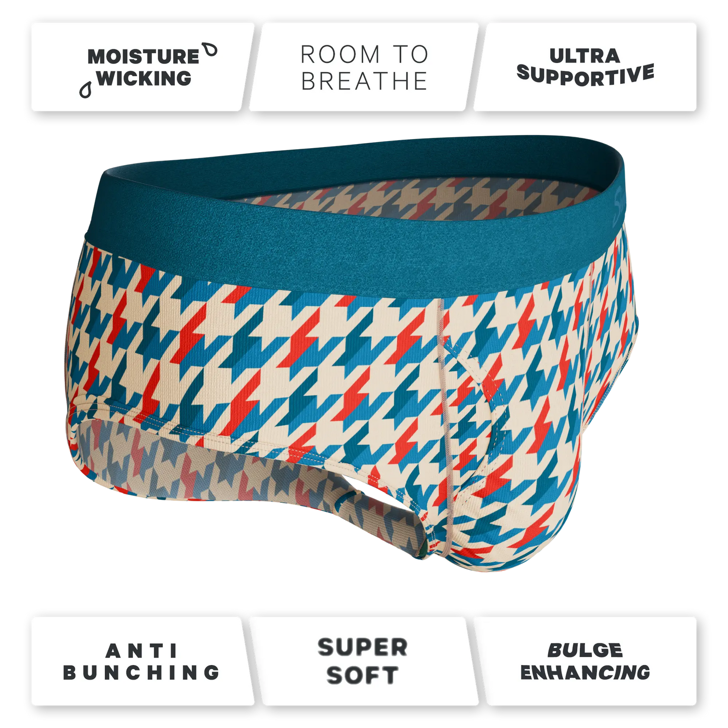 The Swanky | Retro Houndstooth Ball Hammock® Pouch Underwear Briefs Shinesty