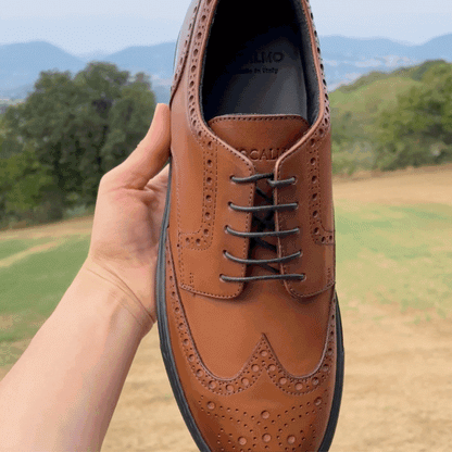 Men's Don Giovanni Wingtips - Cognac by MOCALMO