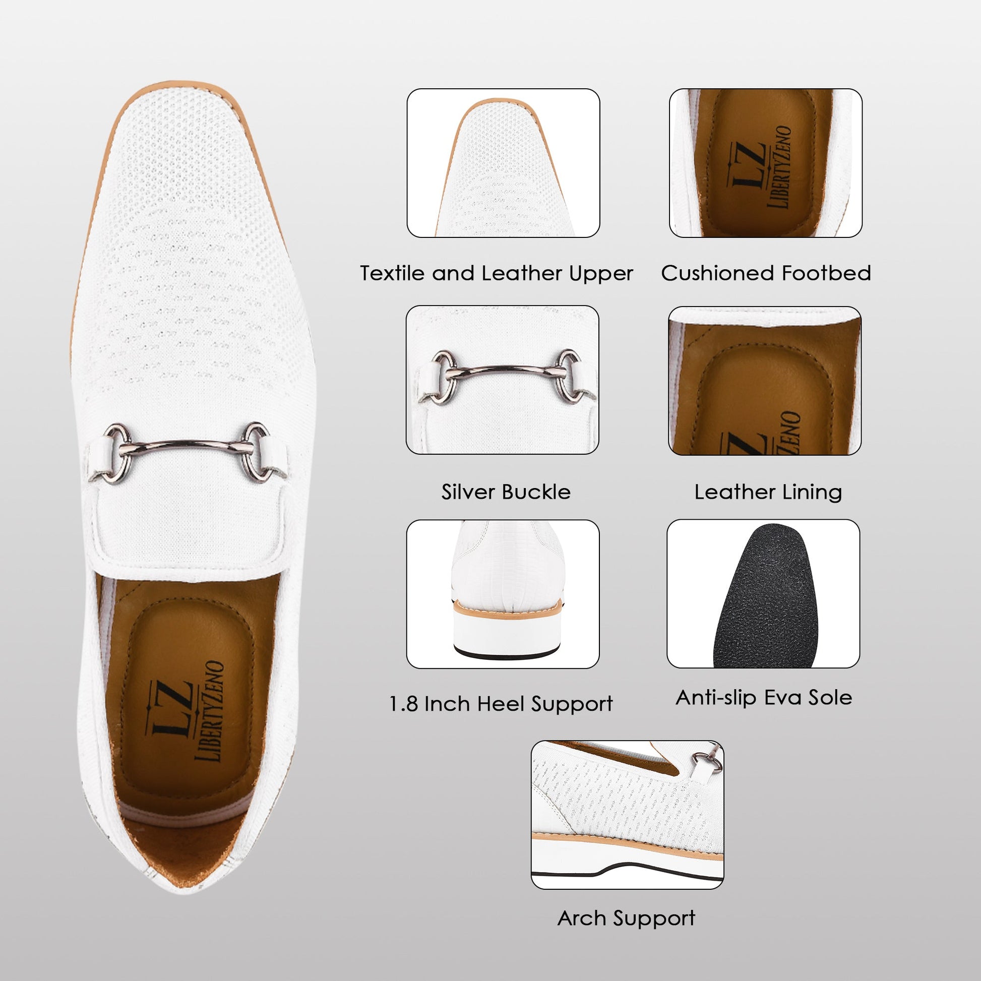 Accessories - Jack Mens Leather Textile Casual Loafers LIBERTYZENO