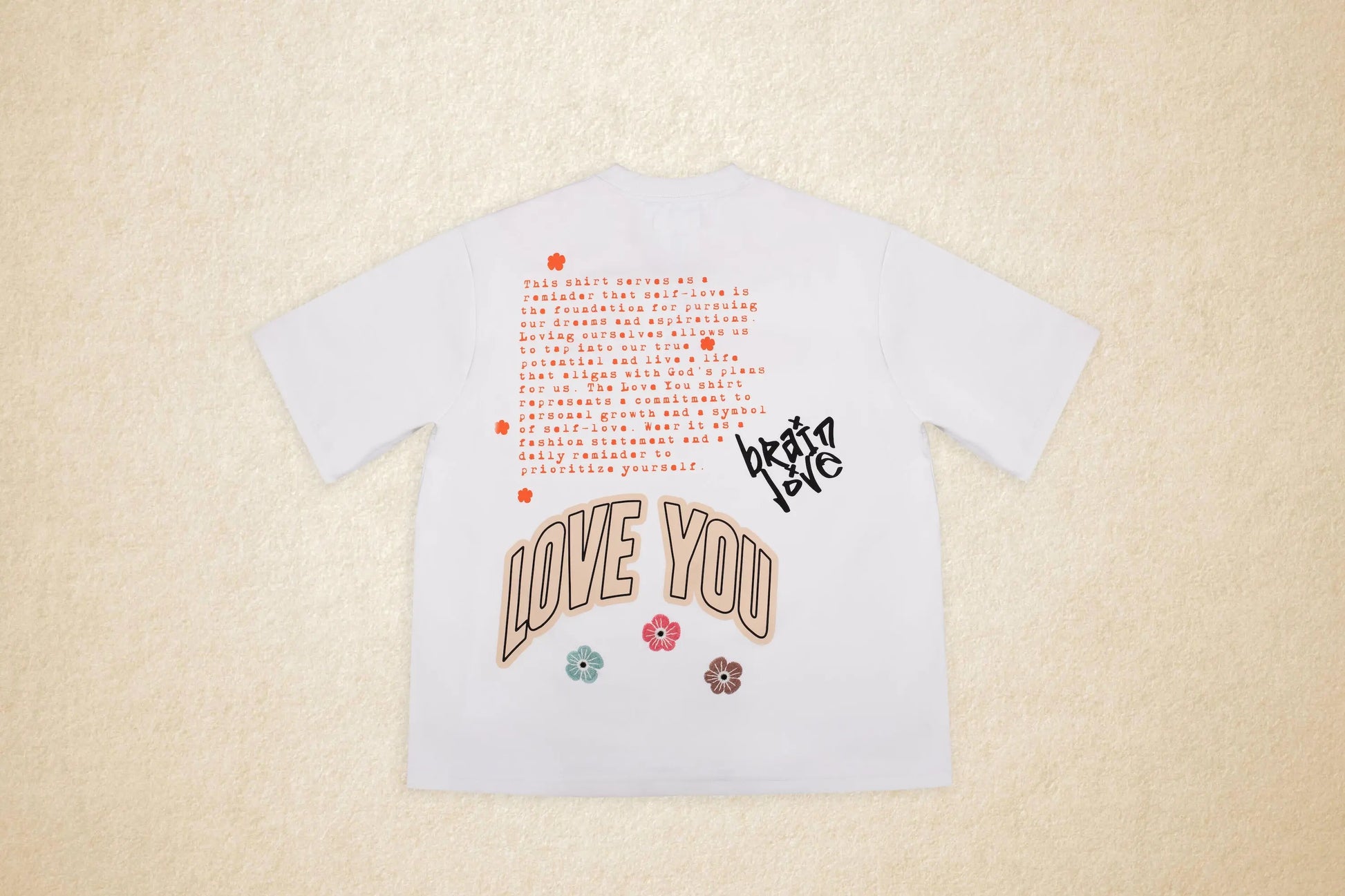 Love You T Shirt White Short Sleeve Cotton Tee Relaxed Fit - MENLL