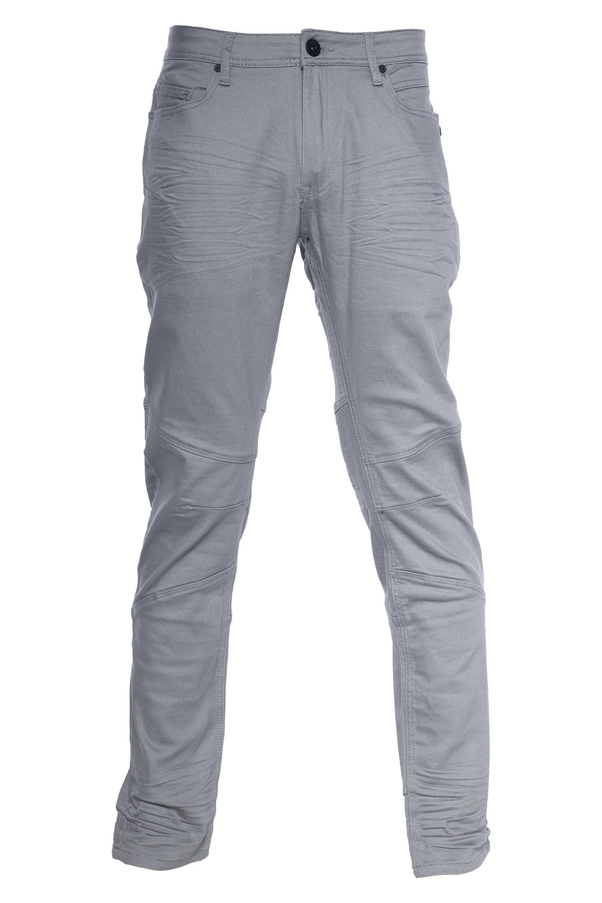 Men's Five Pocket Jeans with knee articulation and rinse wash.