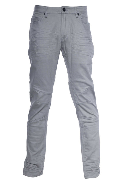 Men's Five Pocket Jeans with knee articulation and rinse wash.