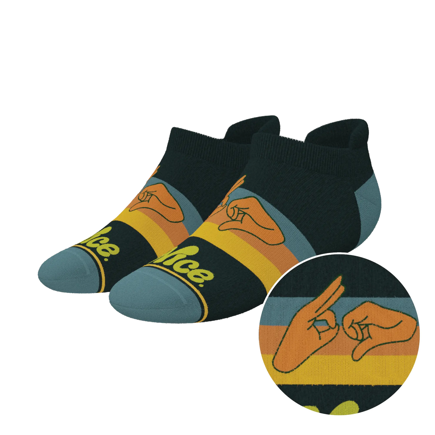 The Wine Dine & 69 | Route 69 Heel Hammock™ Ankle Socks Shinesty
