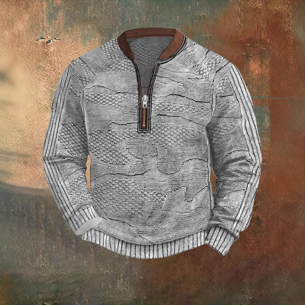 MENLL Slim Fit Hoodie Autumn Winter Men's Digital Print Comfortable Top