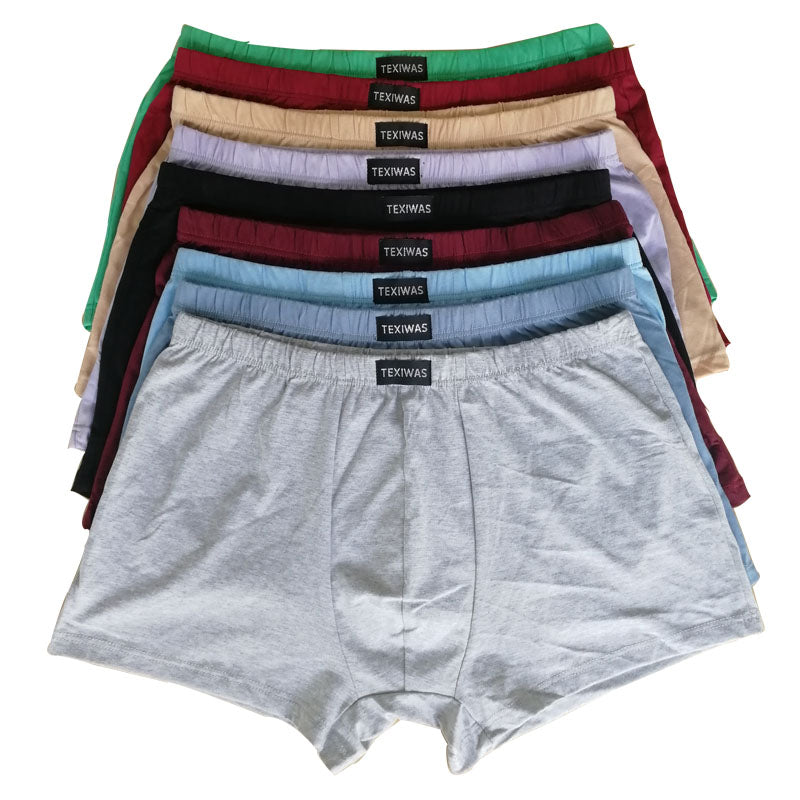 Men's cotton boxer shorts set in assorted colors, breathable fabric.