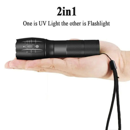 2-in-1 LED Flashlight, Ultraviolet And White Light, Adjustable Focus LED Inspection Light,2 Pack-TK,TMEU For Self-pickup MENLL