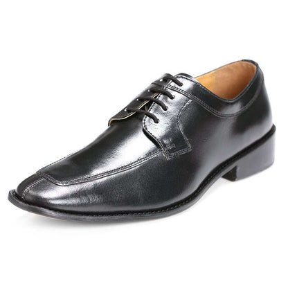 Alban Leather Derby Style Dress Shoes with rubber sole and bicycle toe.