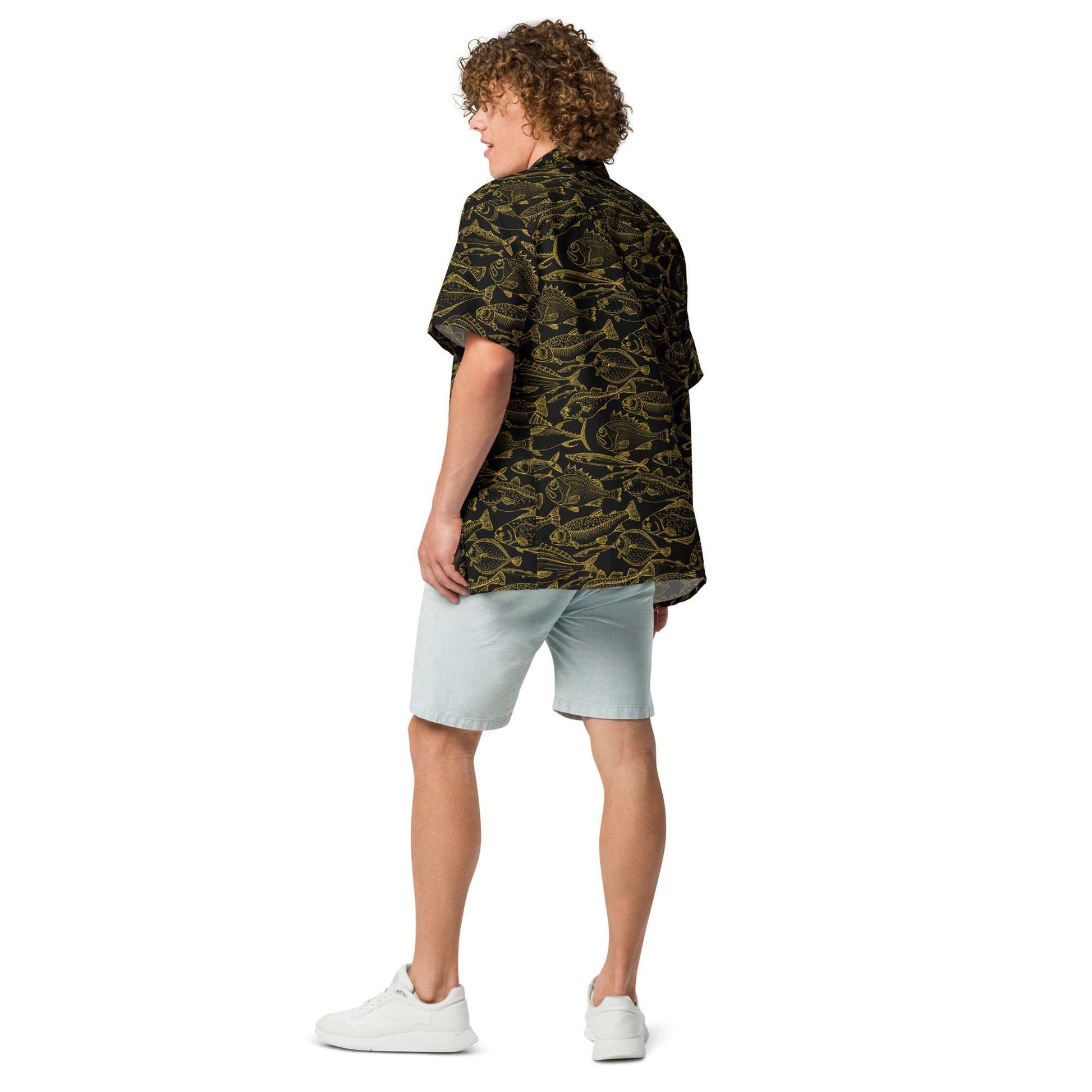 Sea of Gold Riches Button Down Hawaiian Shirt - MENLL